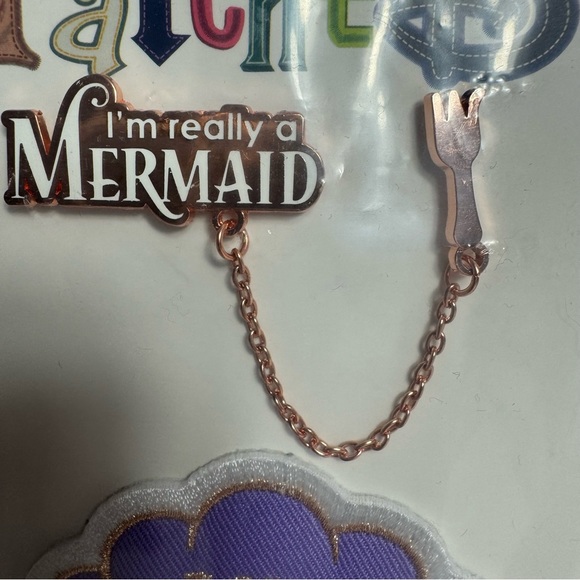 NWT. Disney Patch & Pin. Patched Little Mermaid Shell Patch and Pin Set - Picture 3 of 9